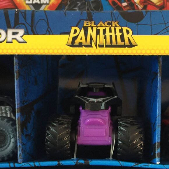 Monster Jam Mini Trucks Marvel Thor Black Panther Iron Man Series 1 New - Picture 3 of 8